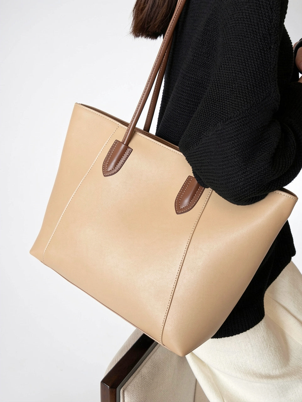 Flavie — Sac à main pour lycée les cours - Beige