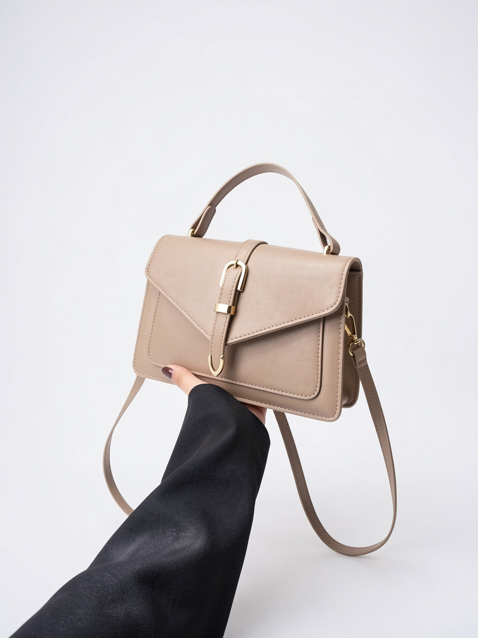 Flora — Petit sac à main à bandoulière à rabat aux finitions dorées - 14