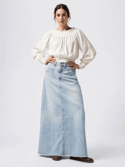 Jupe Jeans Denim Vintage Femme Coupe A-Line