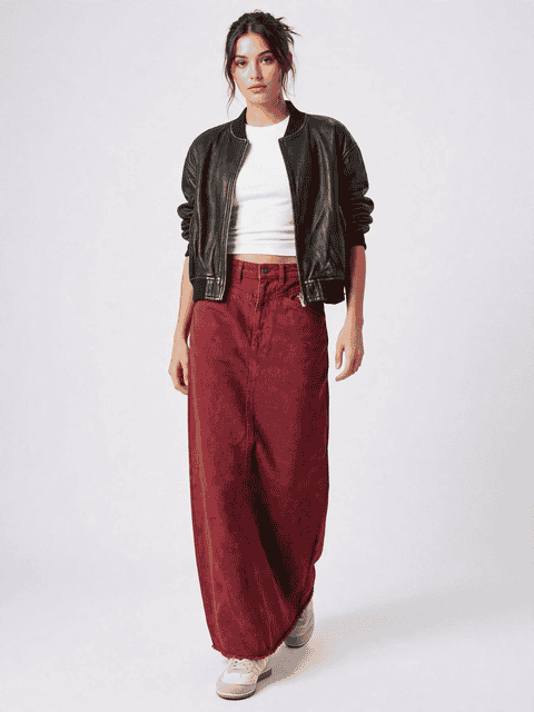 Jupe Jeans Denim Vintage Femme Coupe A-Line