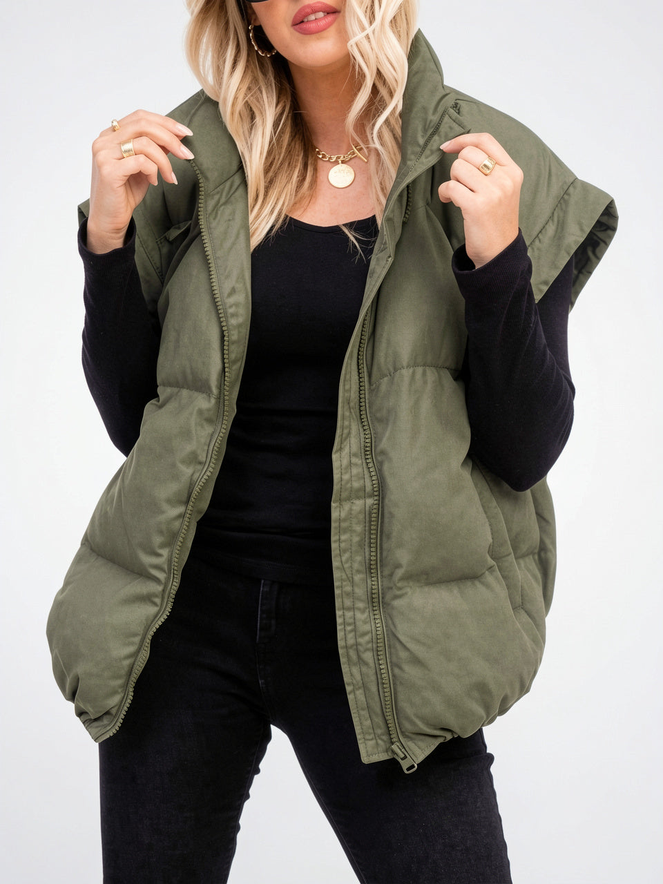 Gilet femme tendance hiver sans manches ajusté - 3
