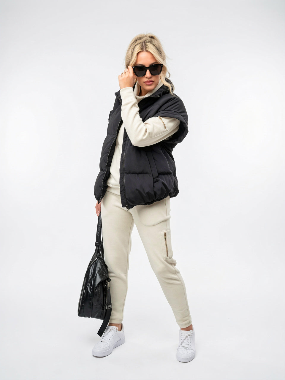 Gilet femme tendance hiver sans manches ajusté - 7