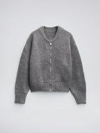 Gilet Femme Tricot Zip Durable Confortable - Gris S