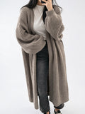 Gilet maille long femmes coupe relax durable - Gris Taille unique