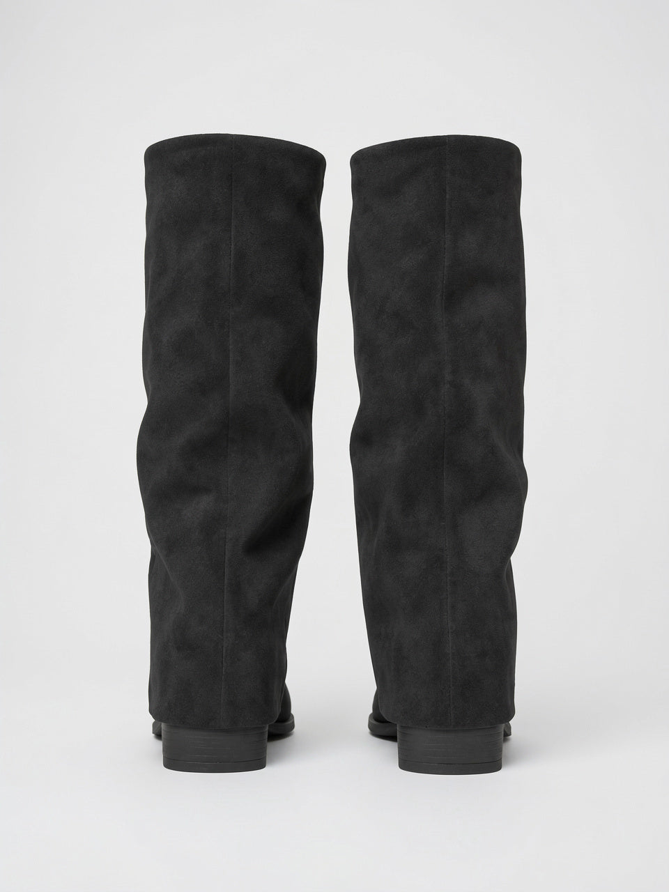 Hautes Bottes Daim Talon Plat Bout Rond - 3