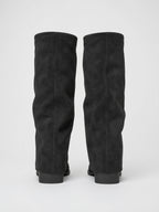 Hautes Bottes Daim Talon Plat Bout Rond - 3