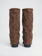 Hautes Bottes Daim Talon Plat Bout Rond - 7