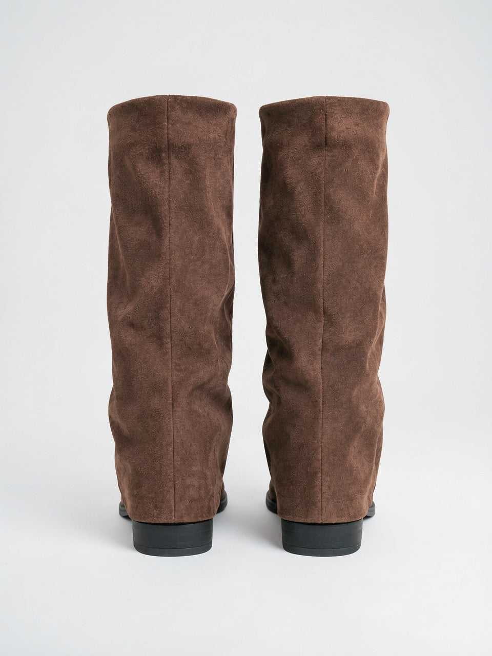 Hautes Bottes Daim Talon Plat Bout Rond - 7