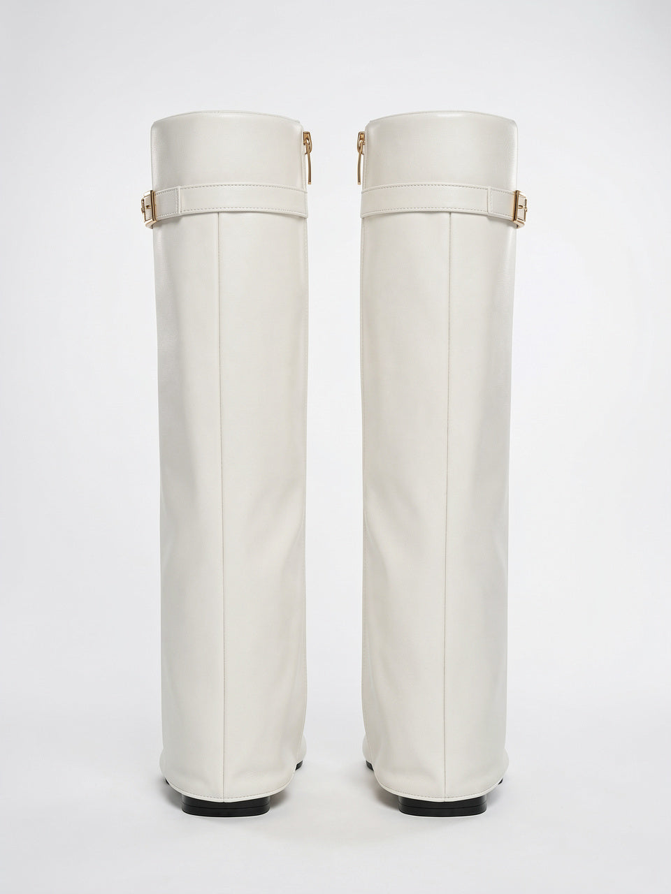 Hautes Bottes Simili Cuir Bout Pointu Cadenas - 7