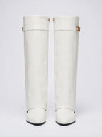Hautes Bottes Simili Cuir Bout Pointu Cadenas - 8
