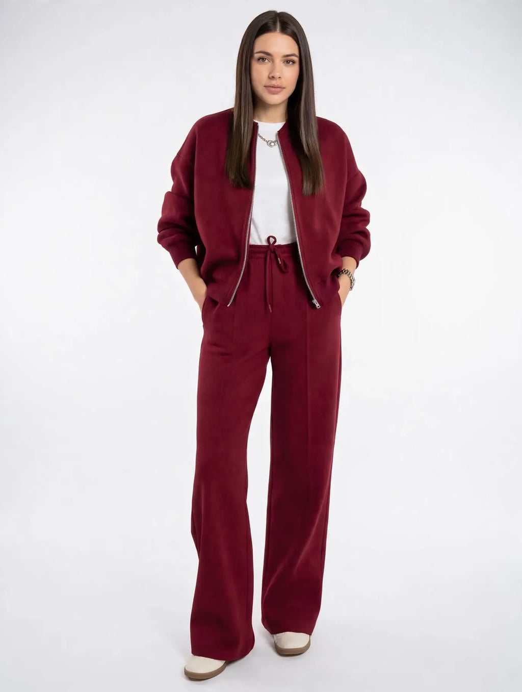 Ensemble Survêtement Bomber Oversize Pantalon Large Doux