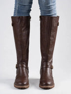 Nathalie — Bottes hautes hiver femme boucle semelle stable