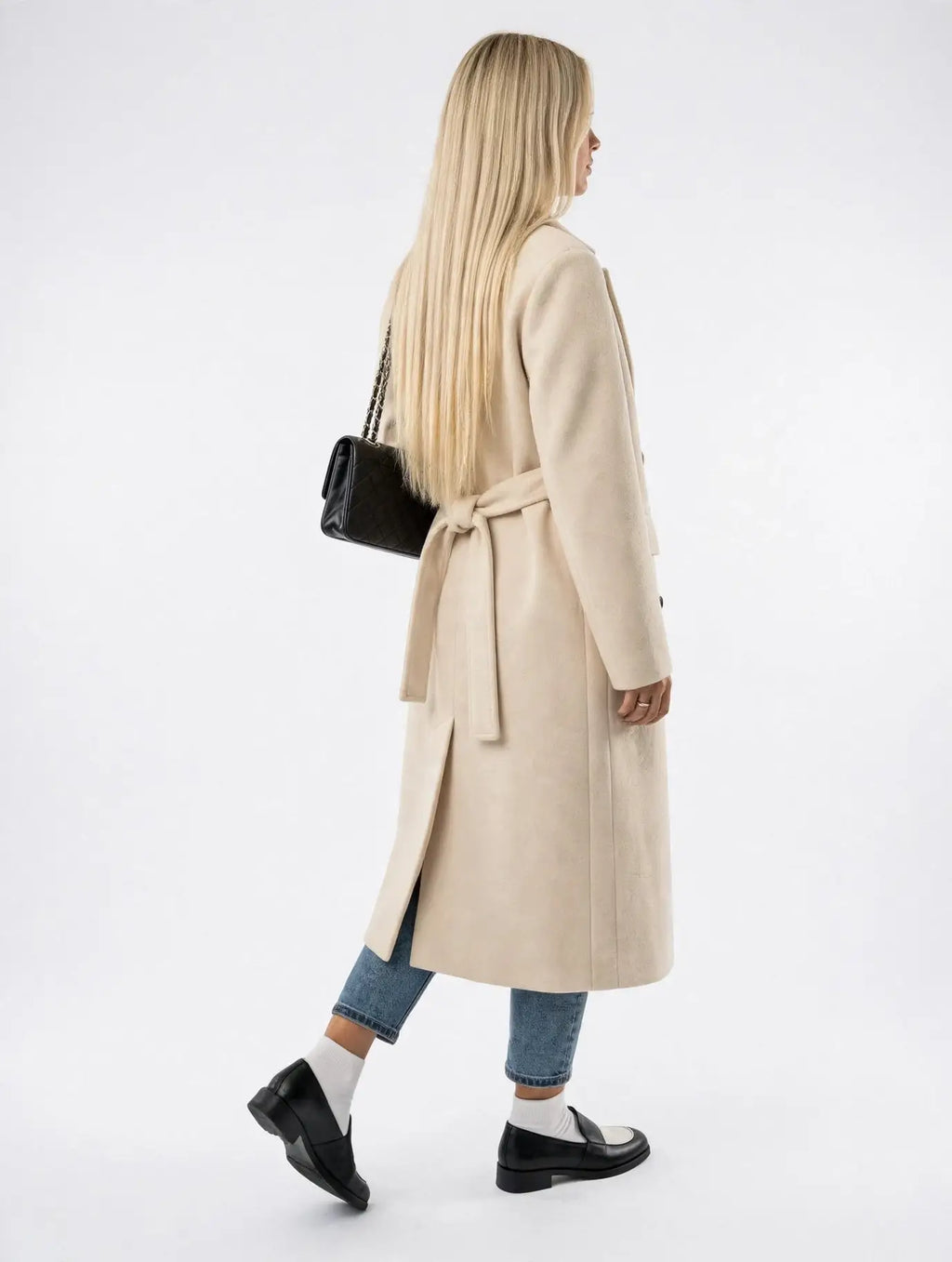 Manteau d'Hiver Double Boutonnage pour Femmes, Structuré et Long