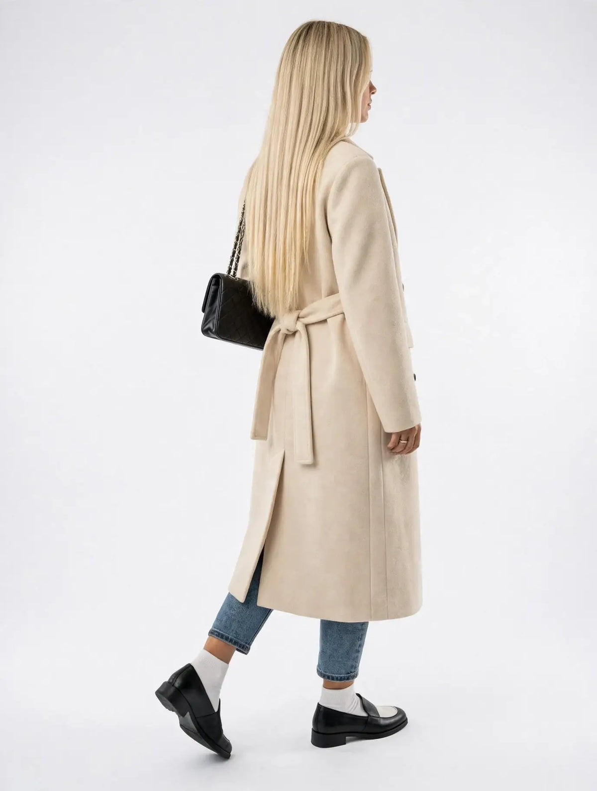 Manteau d'Hiver Double Boutonnage pour Femmes, Structuré et Long