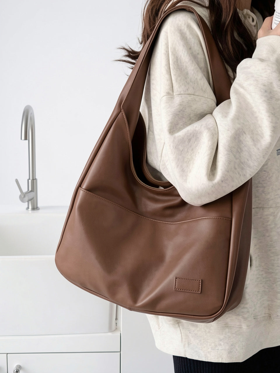 Isabeau — Sac de cours tendance en cuir lisse - 13