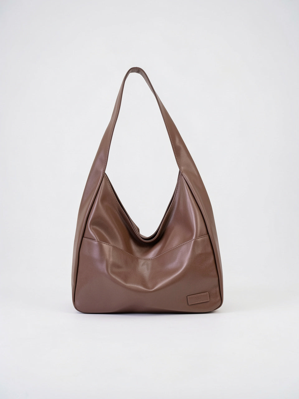 Isabeau — Sac de cours tendance en cuir lisse - Chocolat