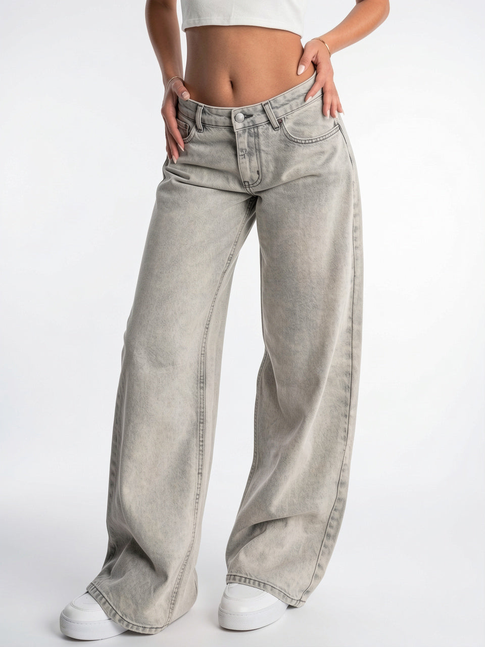 Jeans Large Taille Haute Coupe Décontractée Denim Durable - 1