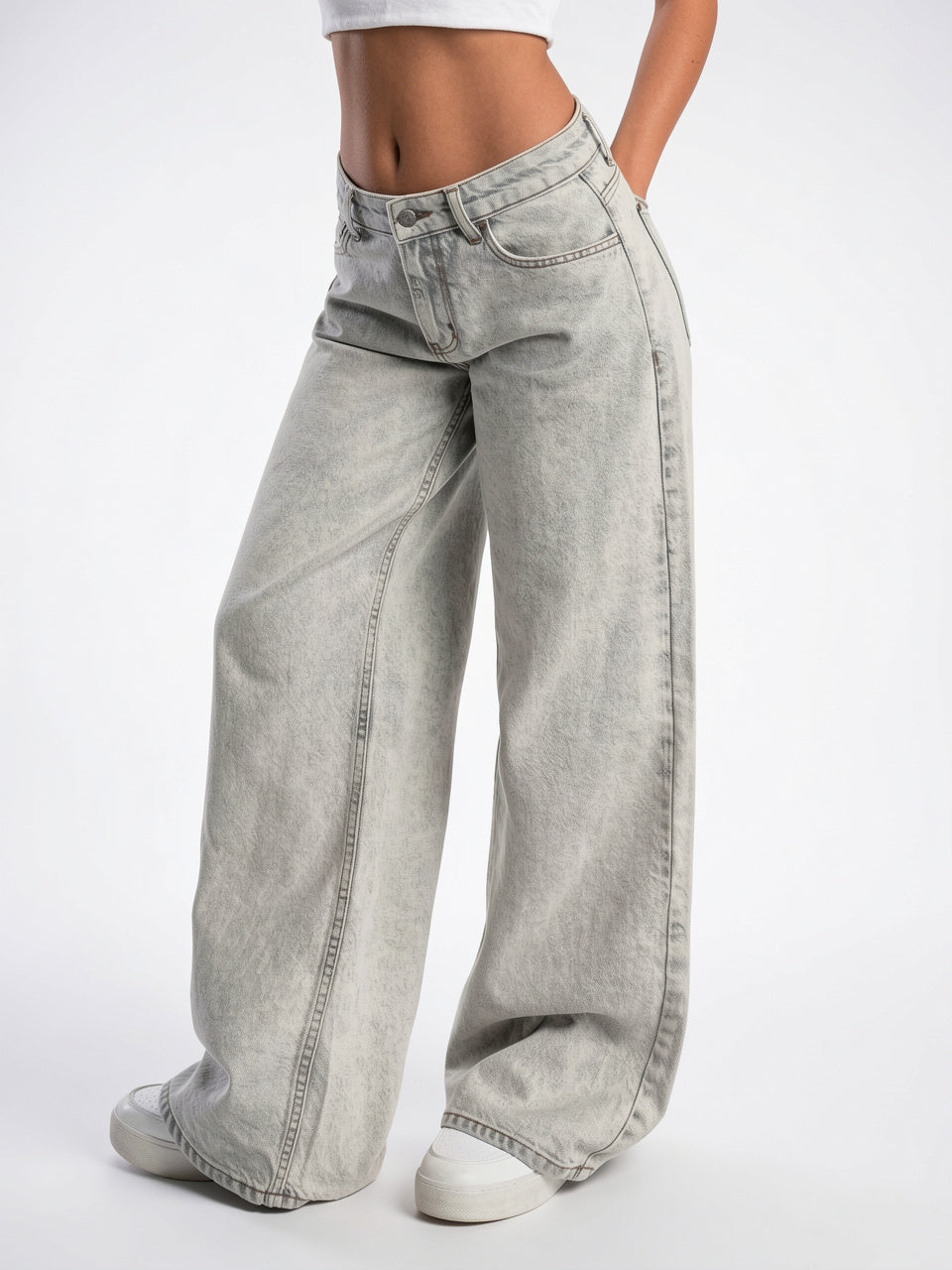 Jeans Large Taille Haute Coupe Décontractée Denim Durable - 2