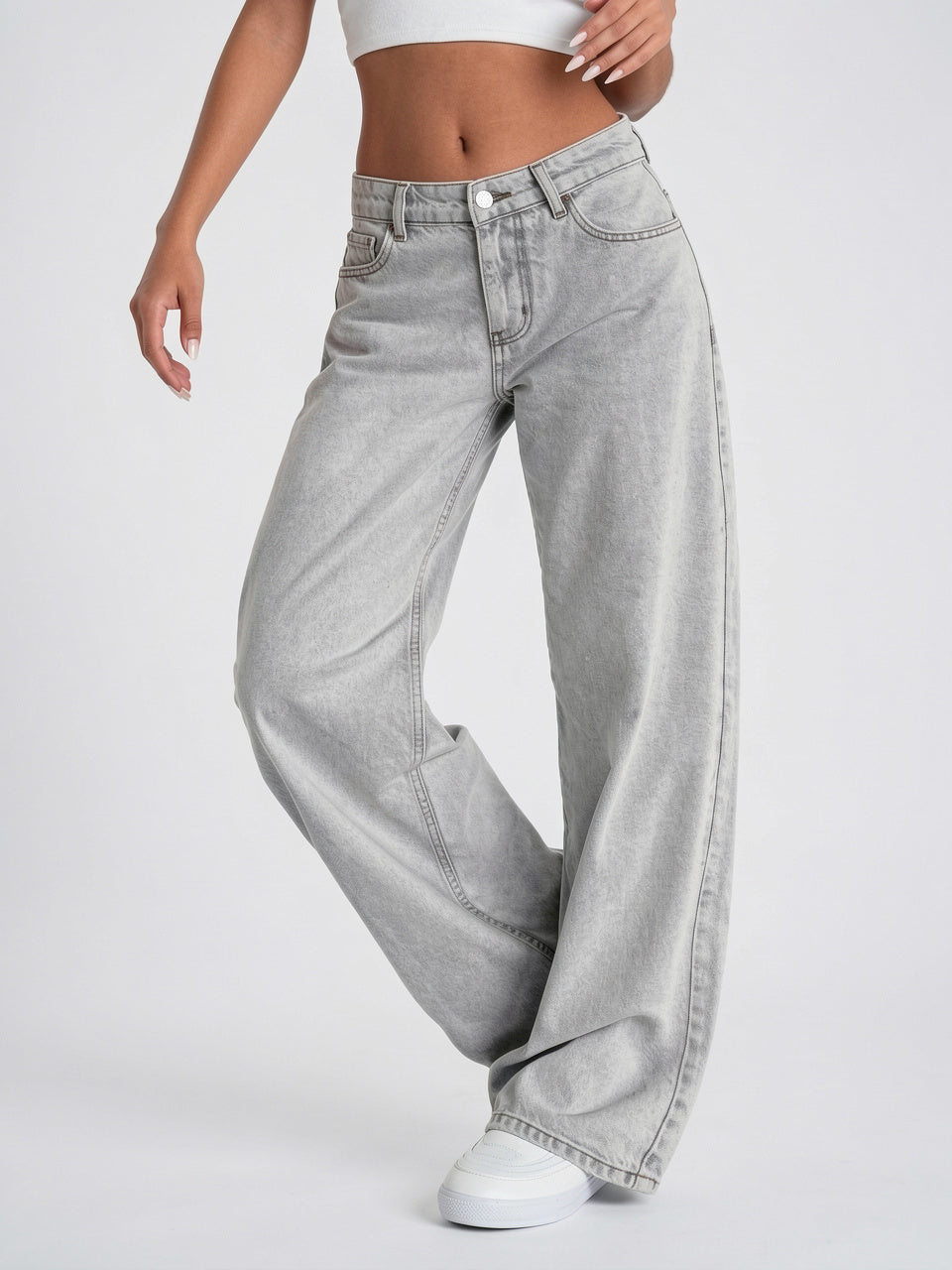 Jeans Large Taille Haute Coupe Décontractée Denim Durable - 5