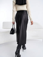 Jupe Midi Taille Haute Fendue Figurée Bureau Quotidien - 4