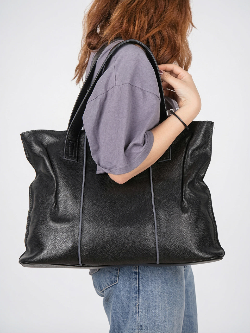 Kaelia — Grand sac cabas en cuir souple format - 11