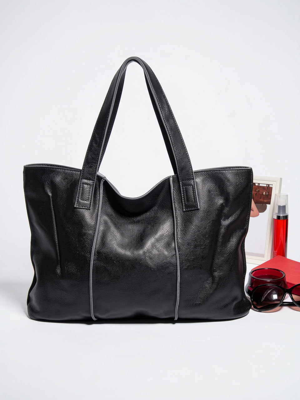Kaelia — Grand sac cabas en cuir souple format - 12