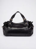 Léandra — Sac à main large en cuir tendance - Noir