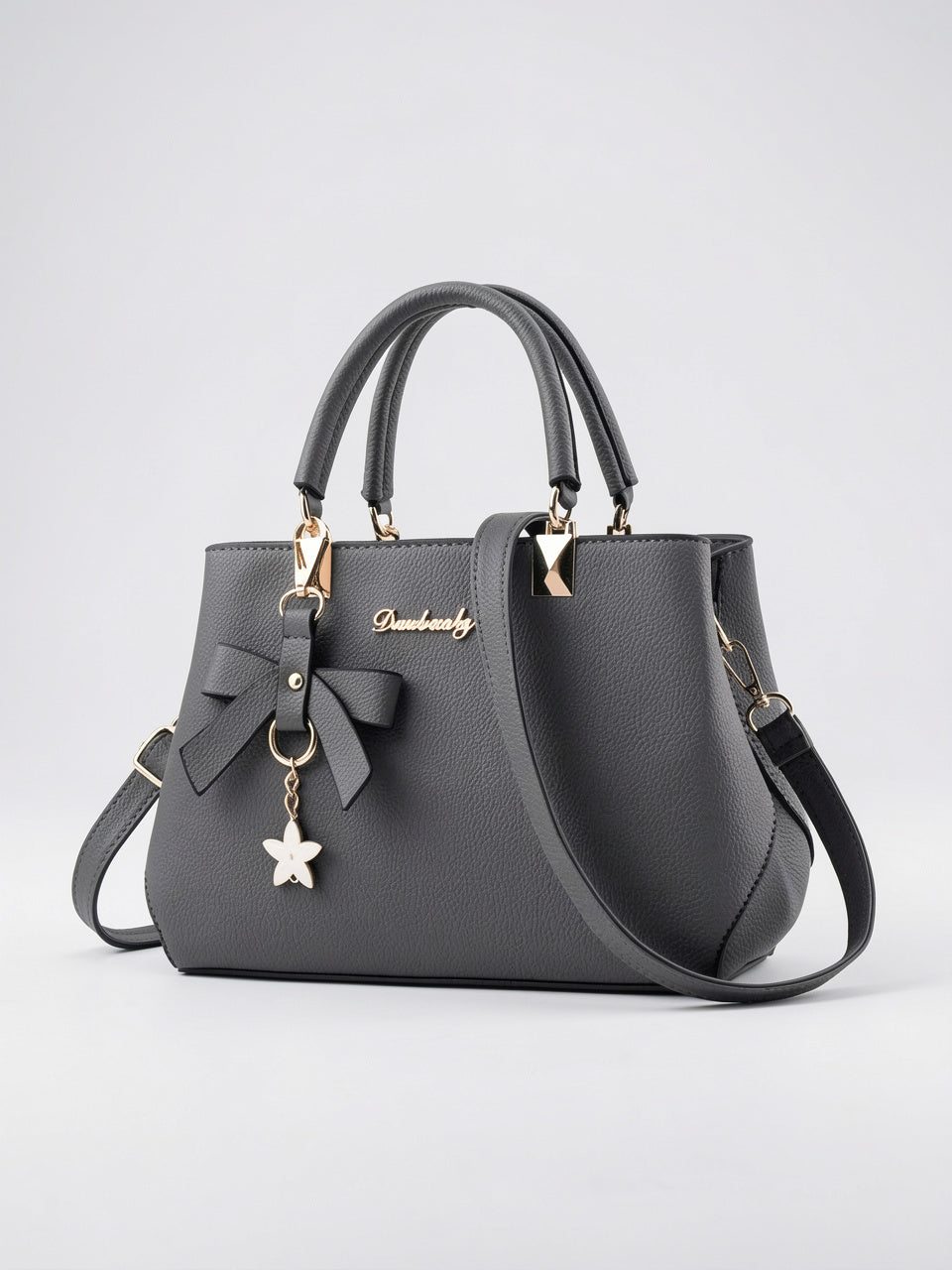 Léocadia — Sac à main en cuir véritable femme, élégance luxe et praticité au quotidien - Gris A
