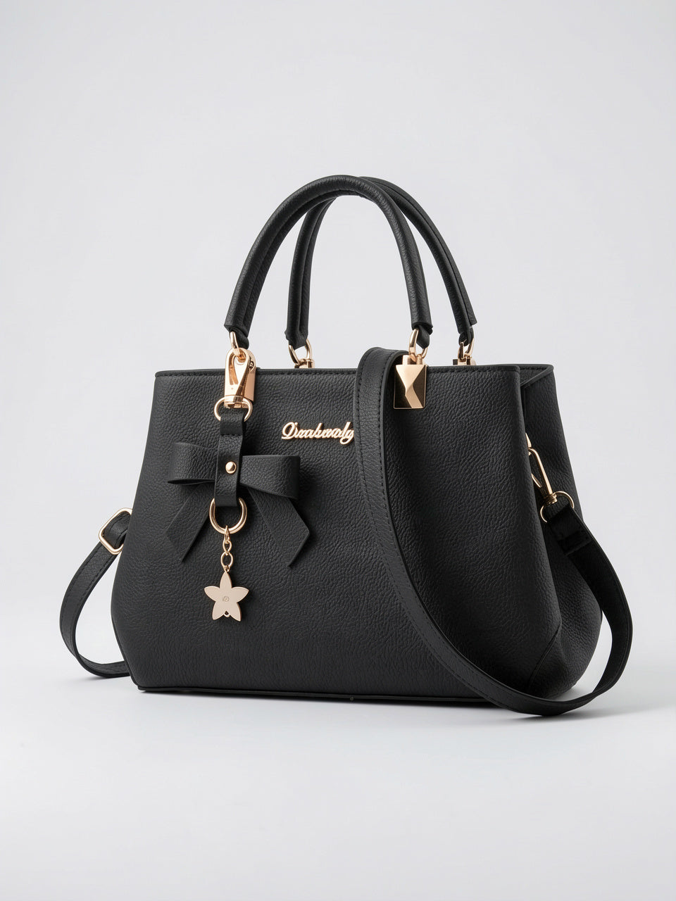Léocadia — Sac à main en cuir véritable femme, élégance luxe et praticité au quotidien - Noir A