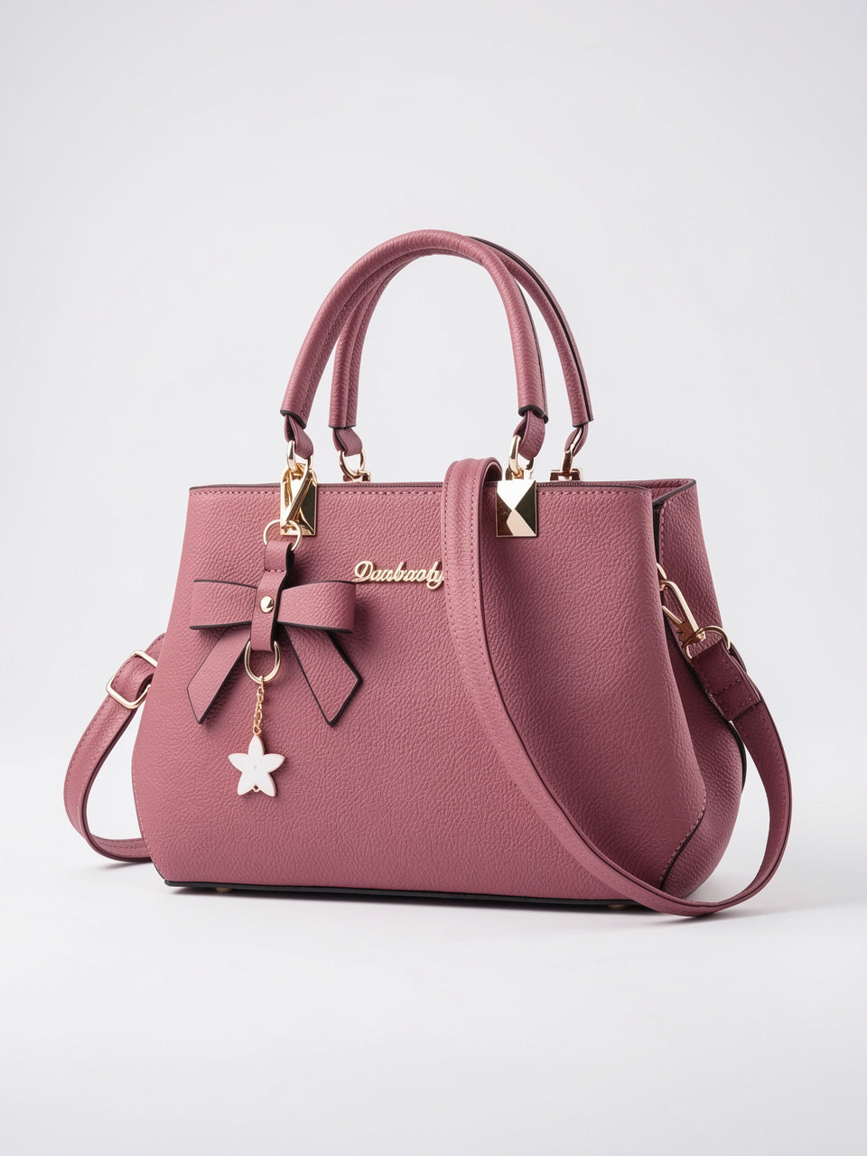 Léocadia — Sac à main en cuir véritable femme, élégance luxe et praticité au quotidien - Rose A