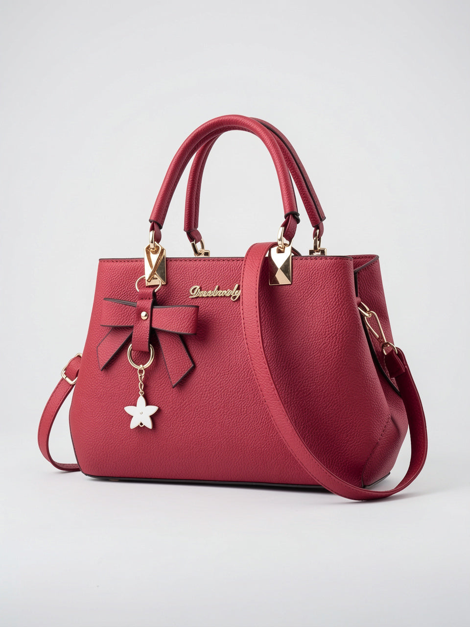 Léocadia — Sac à main en cuir véritable femme, élégance luxe et praticité au quotidien - Rouge A