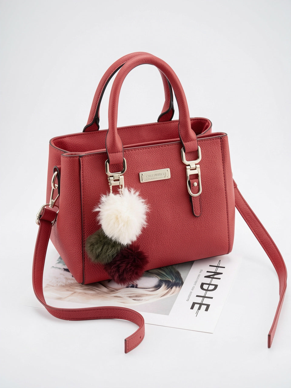 Léocadia — Sac à main en cuir véritable femme, élégance luxe et praticité au quotidien - Rouge B