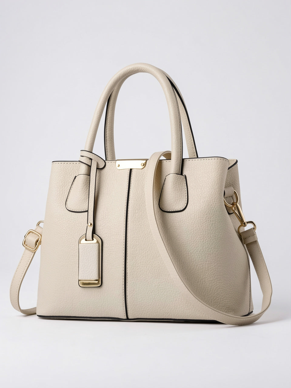 Léocadie — Sac à bandoulière main carré - Blanc Crème