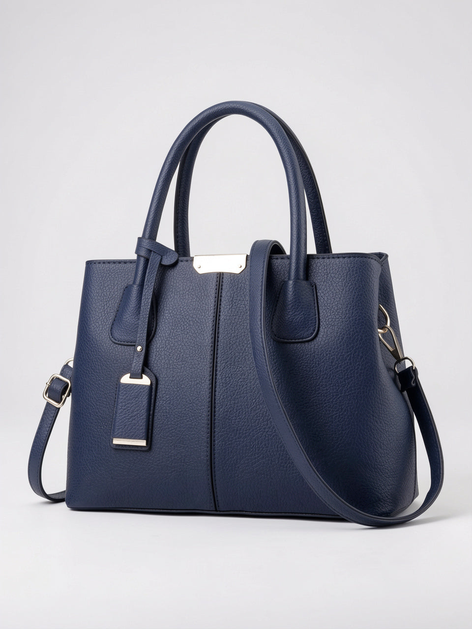 Léocadie — Sac à bandoulière main carré - Bleu Marine