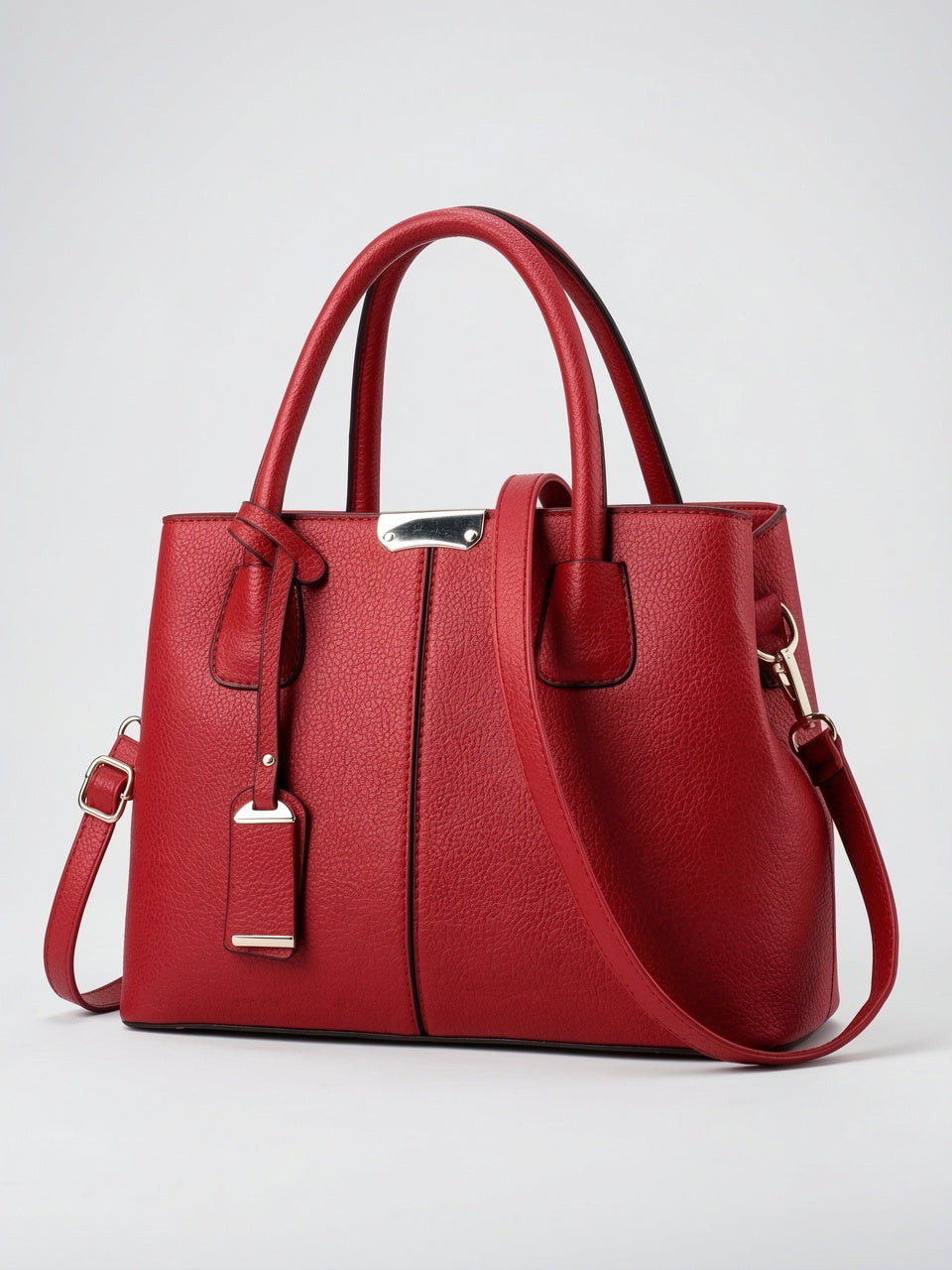 Léocadie — Sac à bandoulière main carré - Rouge