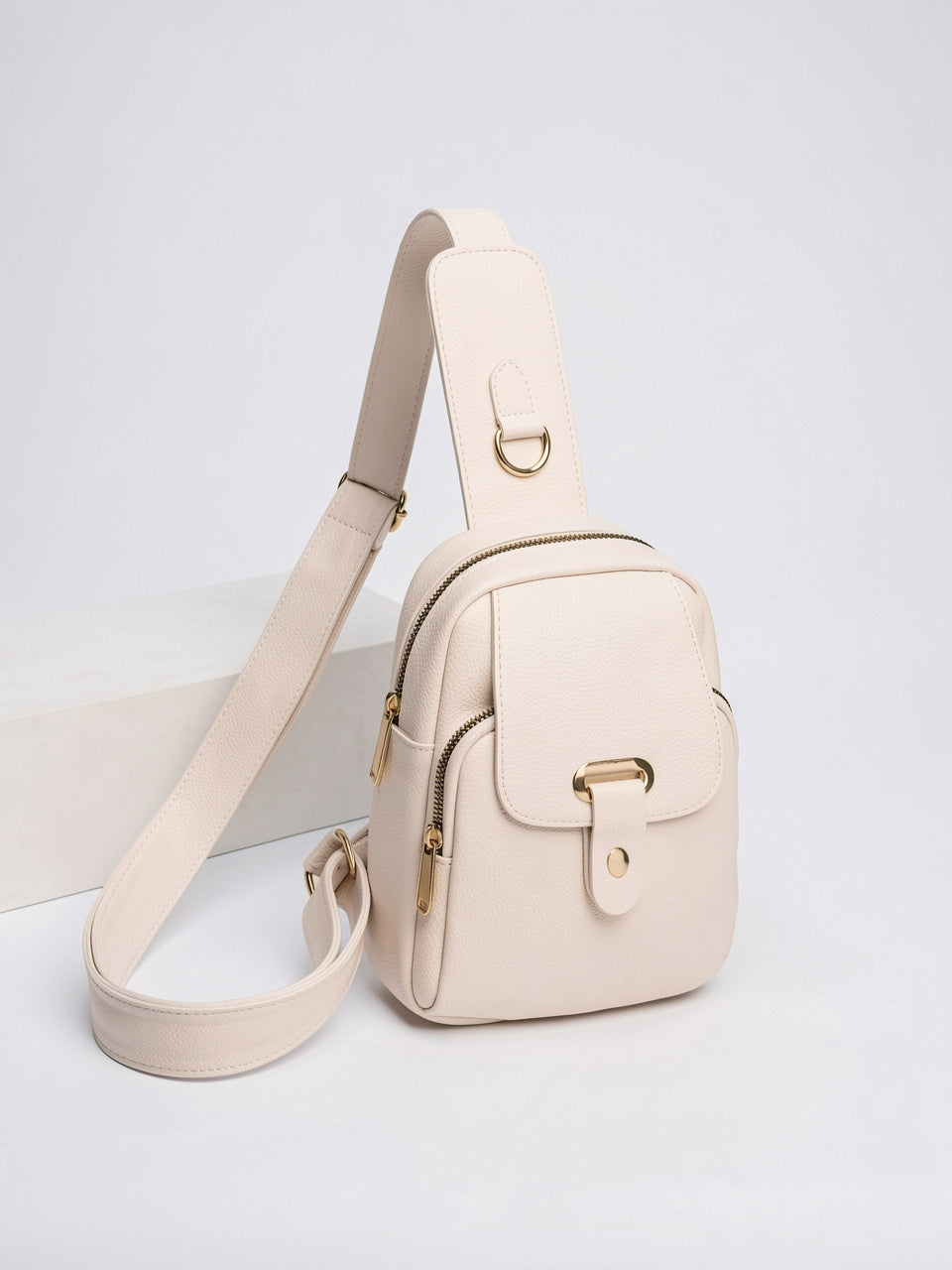 Léocadie — Sac banane femme cuir - Blanc Cuir PU Femme