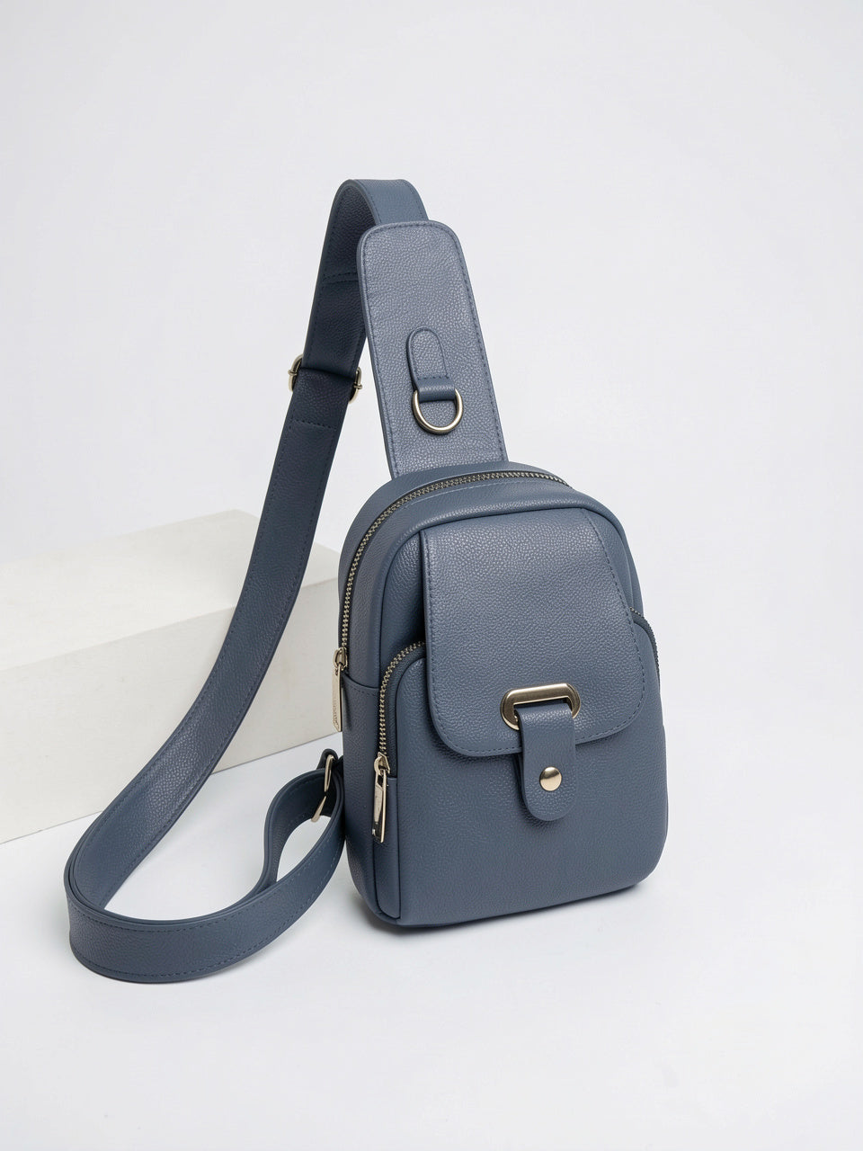 Léocadie — Sac banane femme cuir - Bleu Cuir PU Femme
