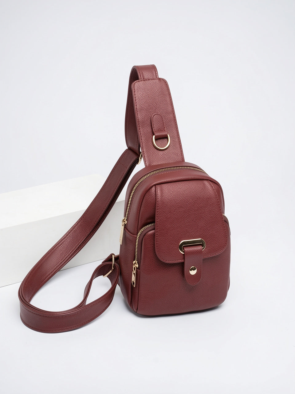 Léocadie — Sac banane femme cuir - Rouge Cuir PU Femme