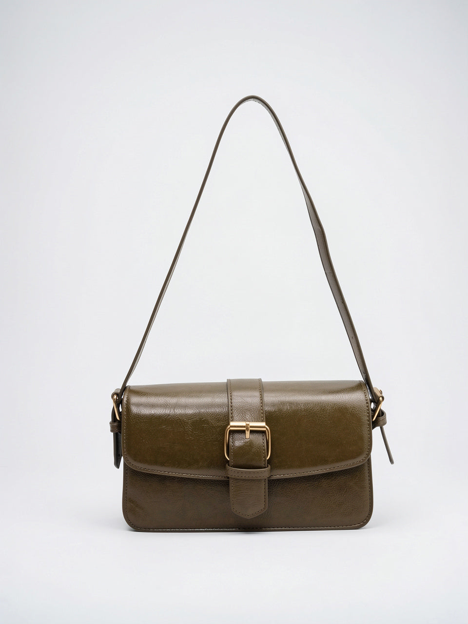 Léona — Sac à boucle baguette - Vert Olive