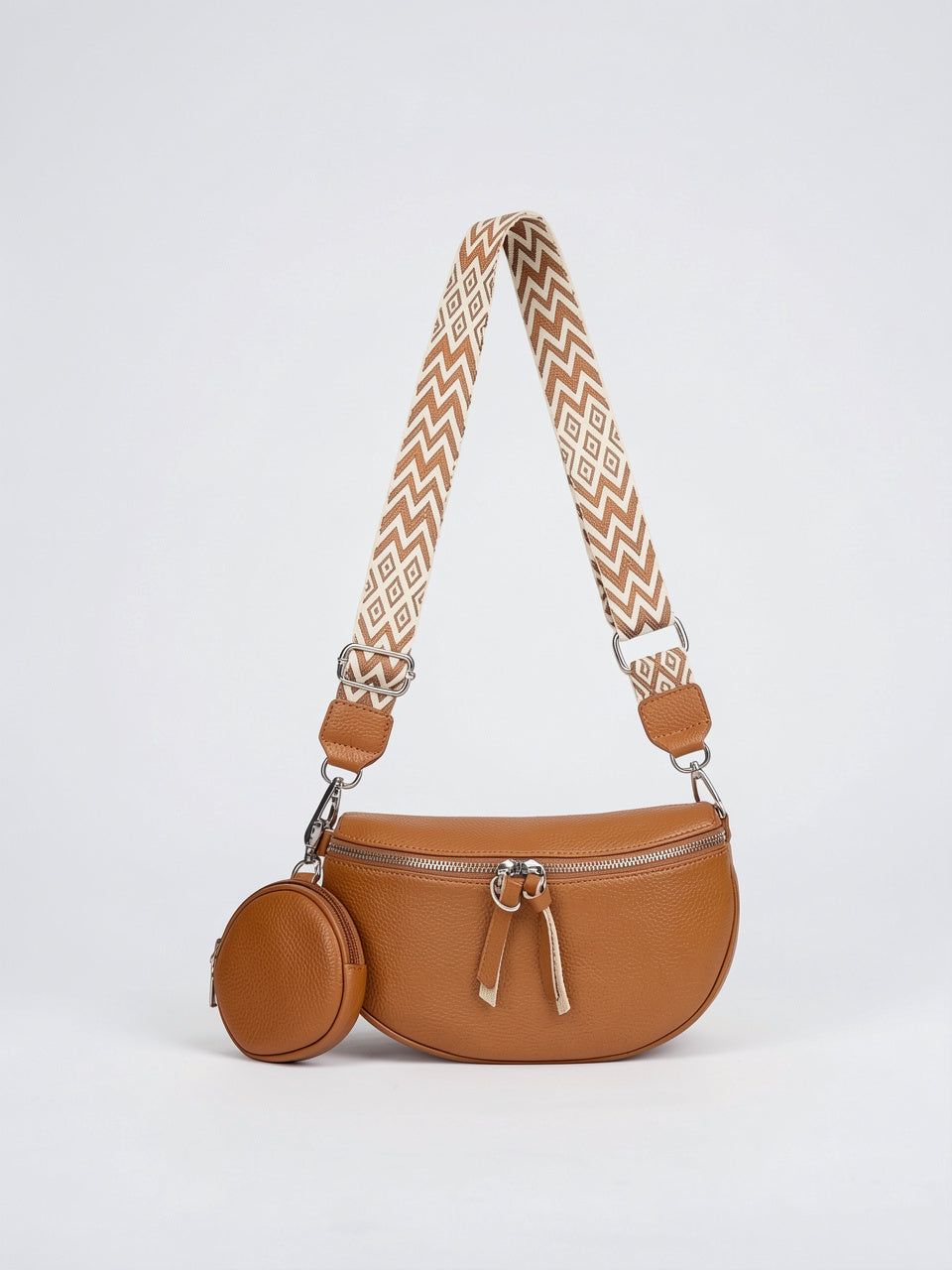 Léonie — Sac banane à bandoulière avec porte-monnaie - Marron