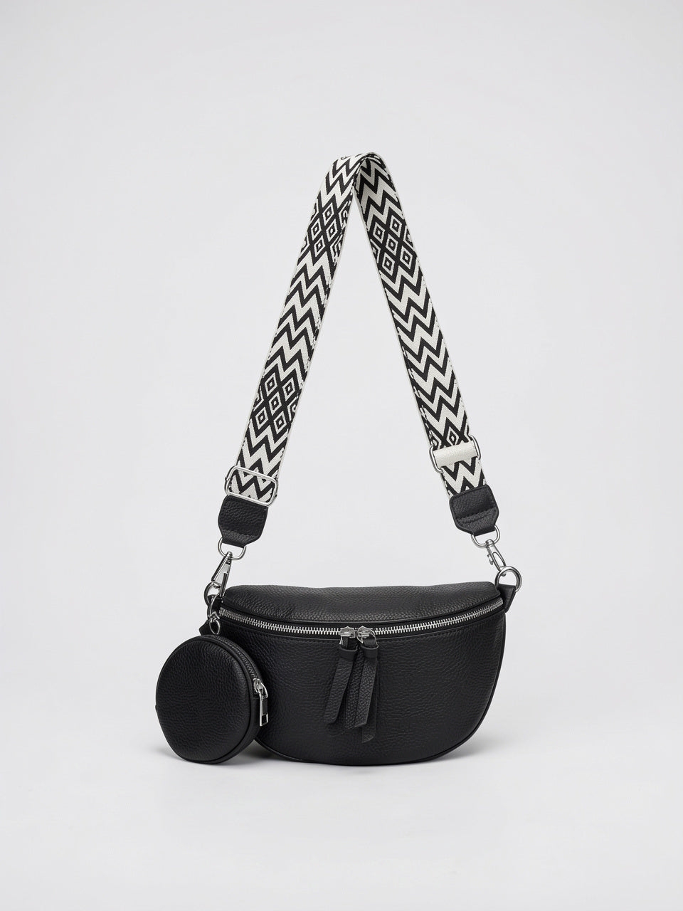 Léonie — Sac banane à bandoulière avec porte-monnaie - Noir