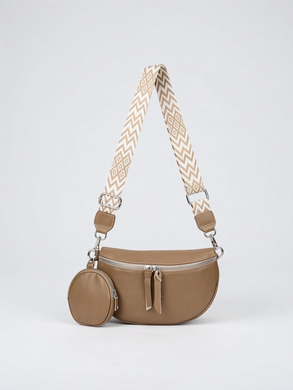 Léonie — Sac banane à bandoulière avec porte-monnaie - Taupe