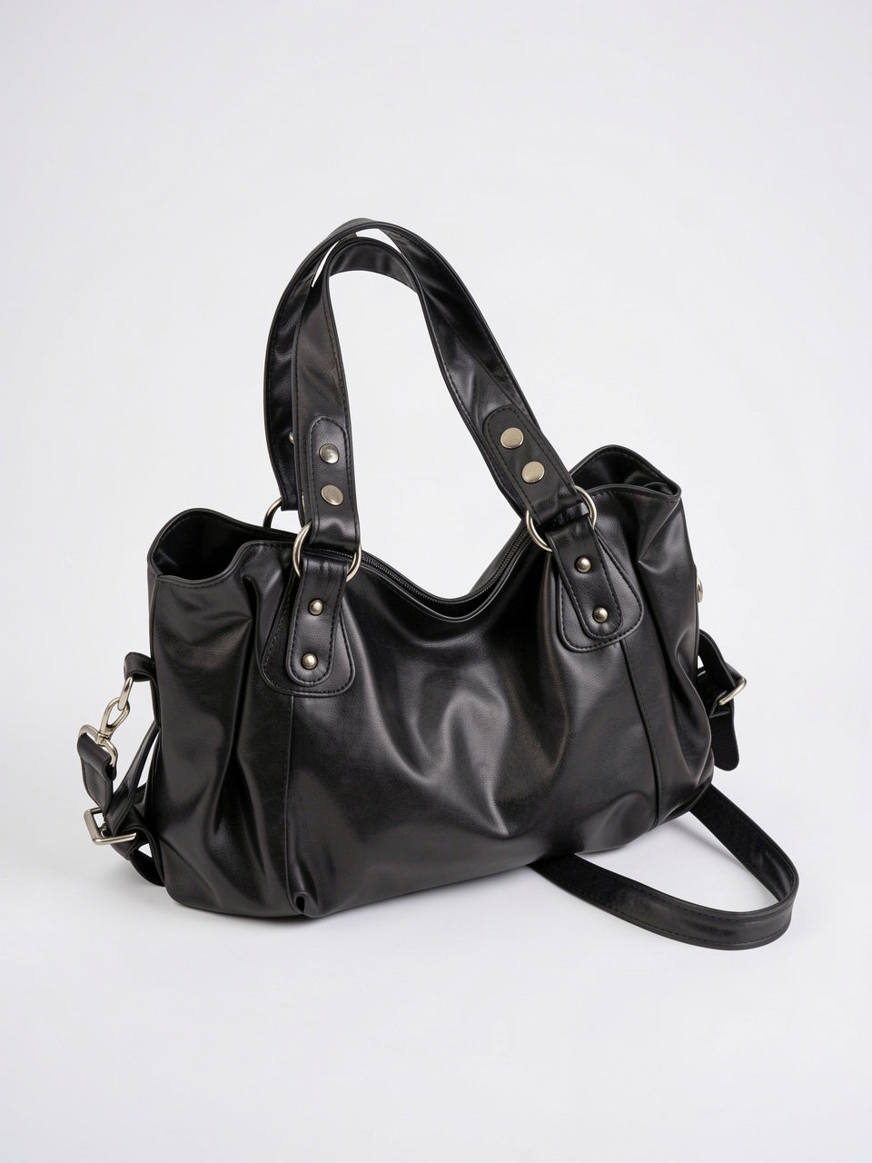 Léontine — Grand sac à main rétro souple de cours à bandoulière - 5