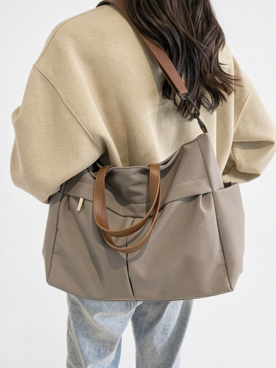 Livia — Grand cabas sac à main de cours à bandoulière multipoches en nylon - 13