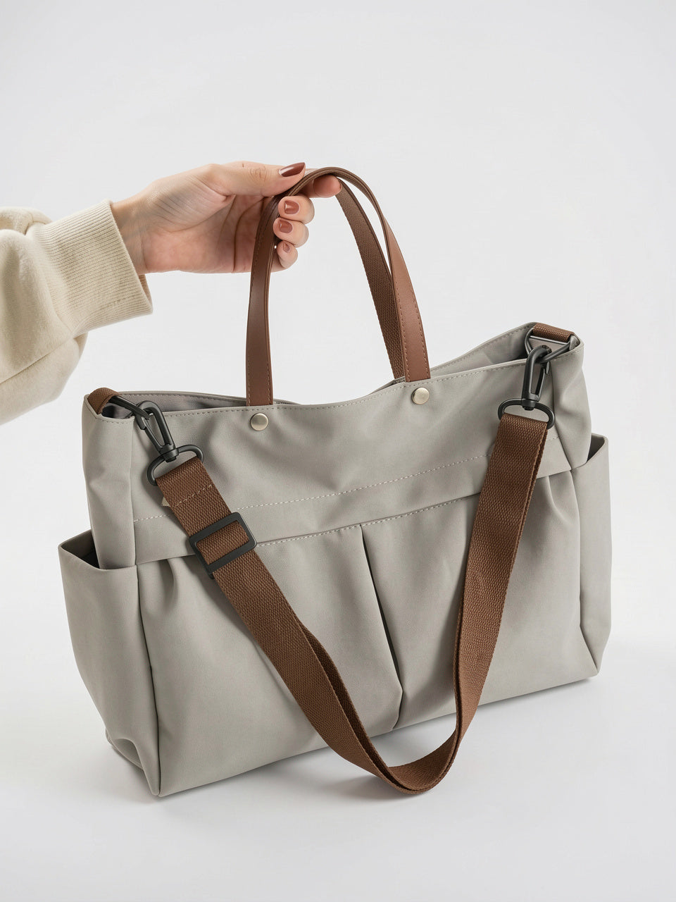 Livia — Grand cabas sac à main de cours à bandoulière multipoches en nylon - 14