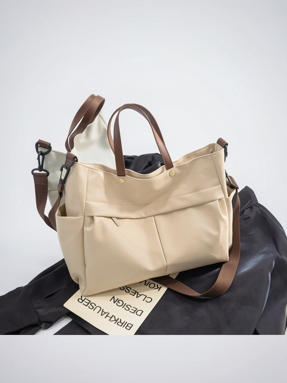 Livia — Grand cabas sac à main de cours à bandoulière multipoches en nylon - 19