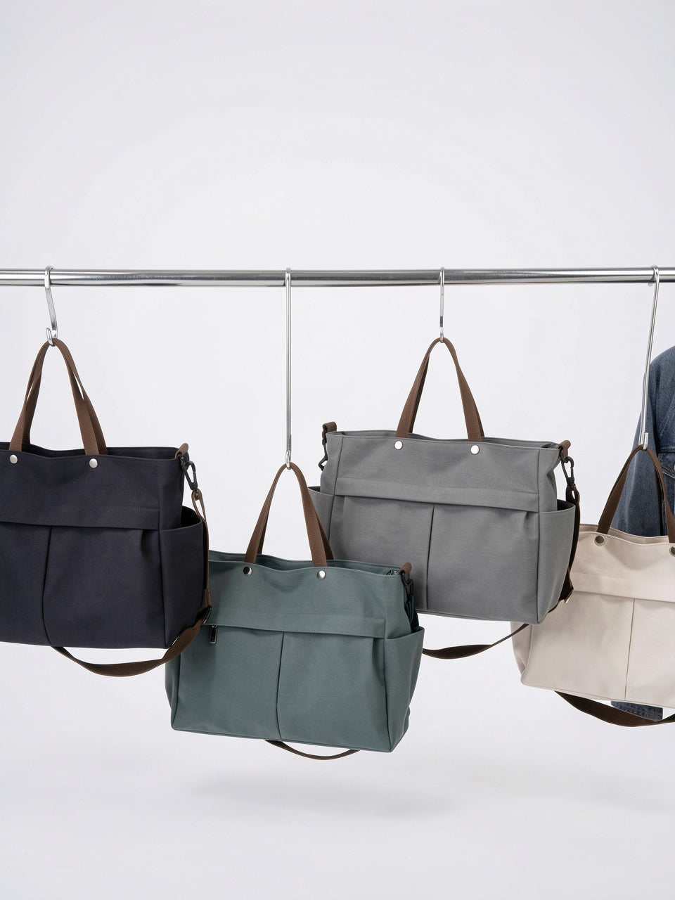 Livia — Grand cabas sac à main de cours à bandoulière multipoches en nylon - 20