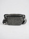 Luce — Sac banane à bandoulière noir avec strass - Argenté