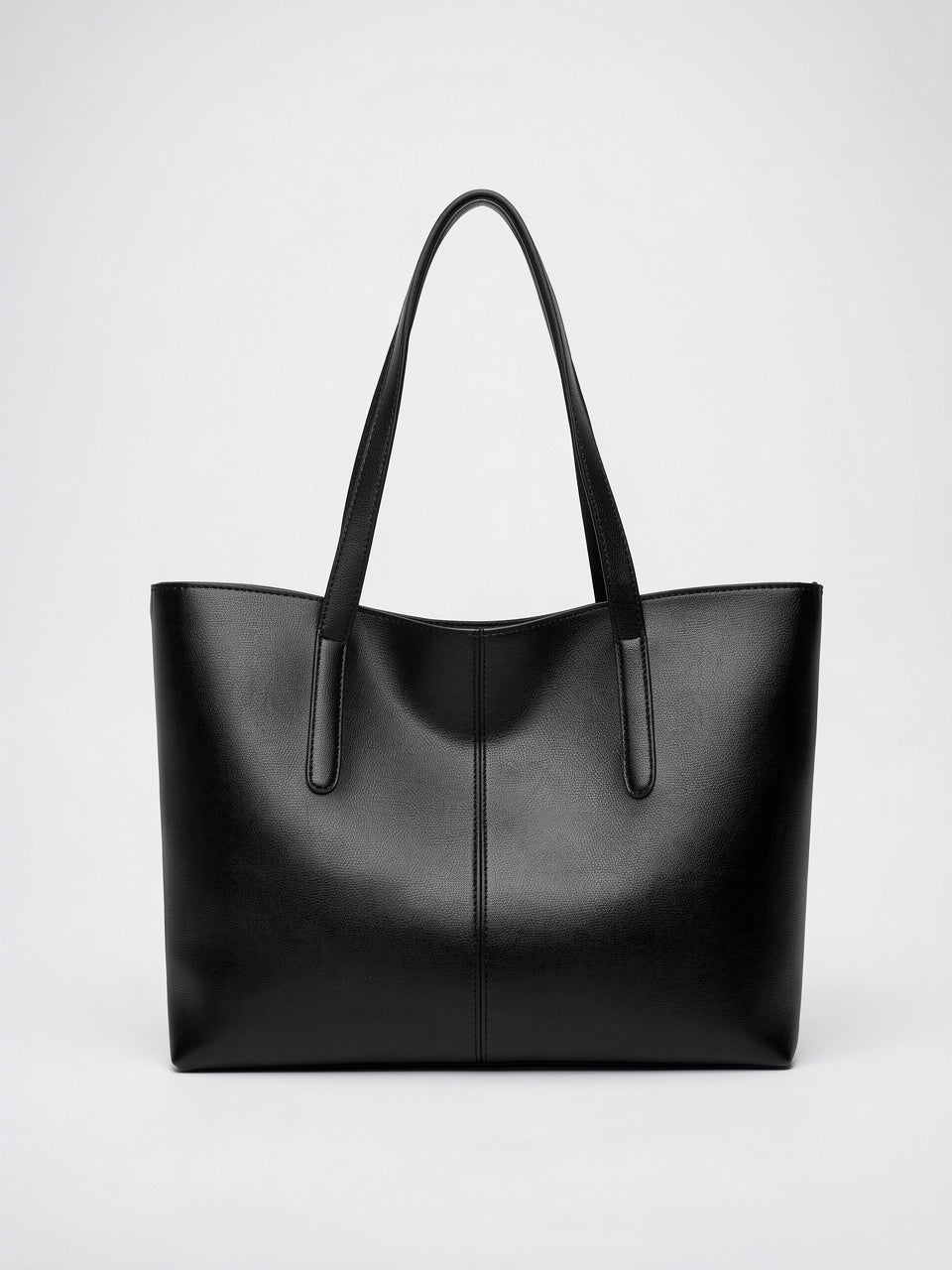 Lysianne — Sac Fourre Tout Cabas - Noir Cuir Vegan