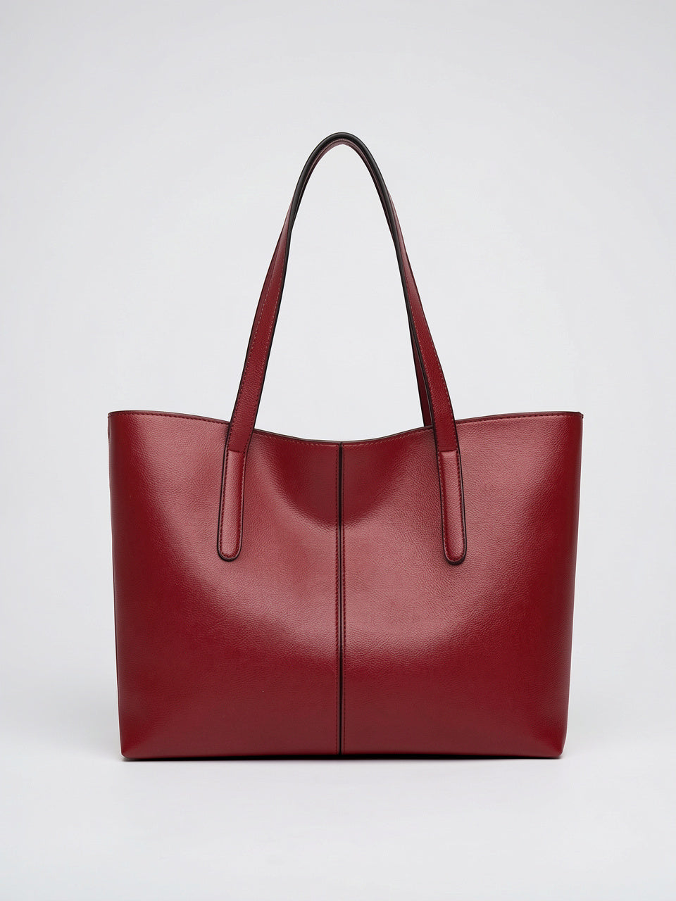 Lysianne — Sac Fourre Tout Cabas - Rouge Cuir Vegan